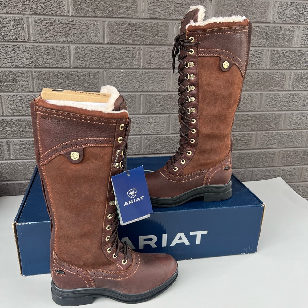 Ariat Brown Women Wythburn Tall Waterproof Boots Sz 5.5 NWB